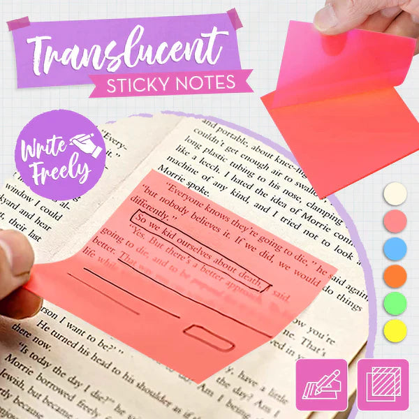 Notes autocollantes translucides