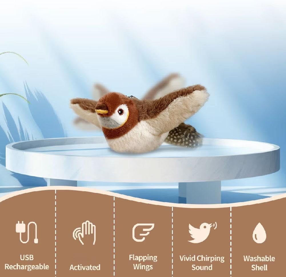 🔥 Dernier jour - 49 % de rabais - 🐾Jouet interactif pour chat avec oiseau gazouillant