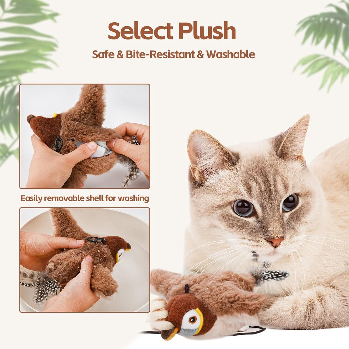 🔥 Dernier jour - 49 % de rabais - 🐾Jouet interactif pour chat avec oiseau gazouillant