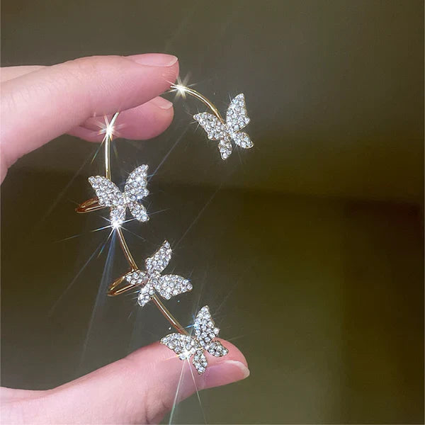 Boucle d'oreille papillon (argent/or)