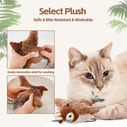 🔥 Dernier jour - 49 % de rabais - 🐾Jouet interactif pour chat avec oiseau gazouillant