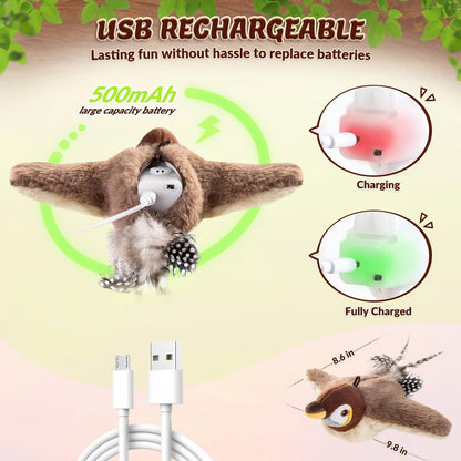 🔥 Dernier jour - 49 % de rabais - 🐾Jouet interactif pour chat avec oiseau gazouillant